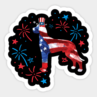 Great Dane Uncle Sam Hat 4Th Of July Sticker